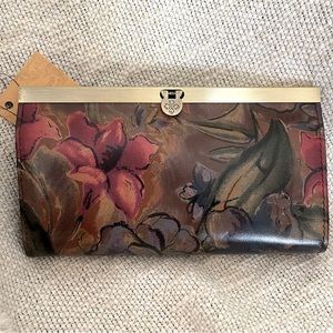 NWT Patricia Nash Genuine Leather Sienna Sunset Cauchy Wallet Floral RFID